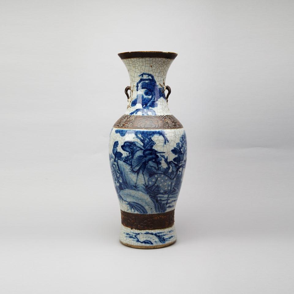 Large Blue and White Baluster Vase, Early 20th Century