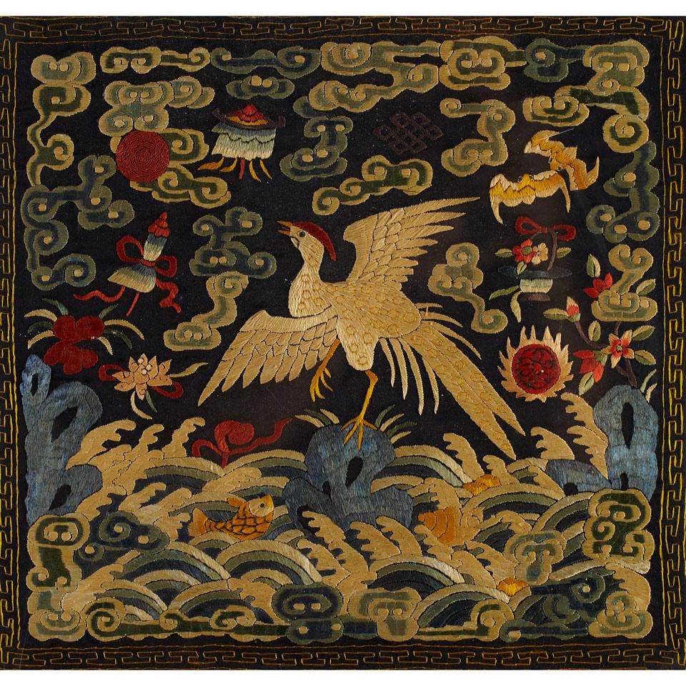 Silk Embroided ‘Pheasant’ Rank Badge, Late Qing Dynasty