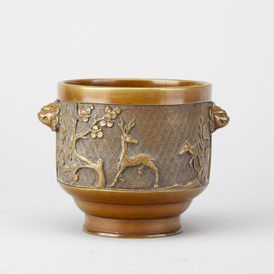 Bronze ‘Deer and Prunus’ Censer