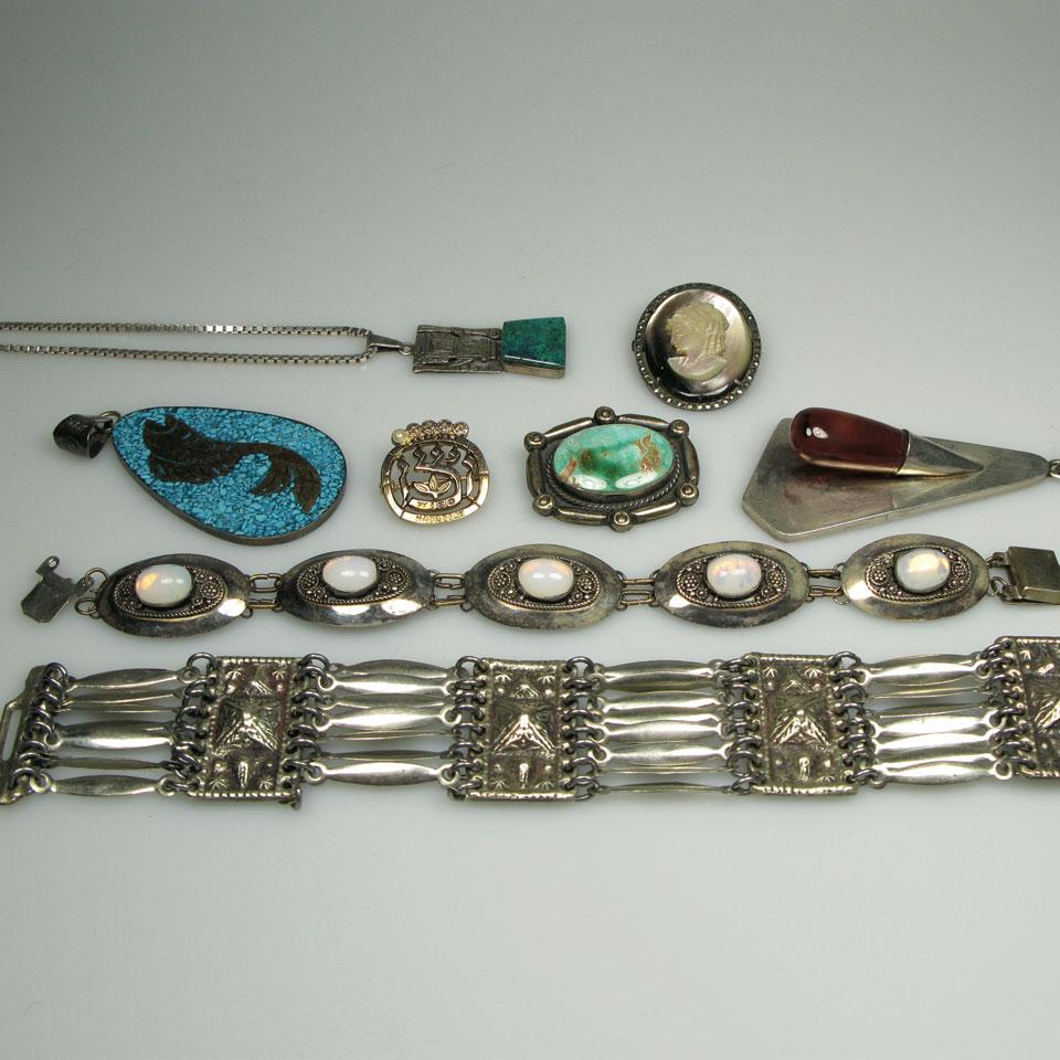 Small Quantity Of Mexican And Other Sterling Silver Jewellery, Etc.