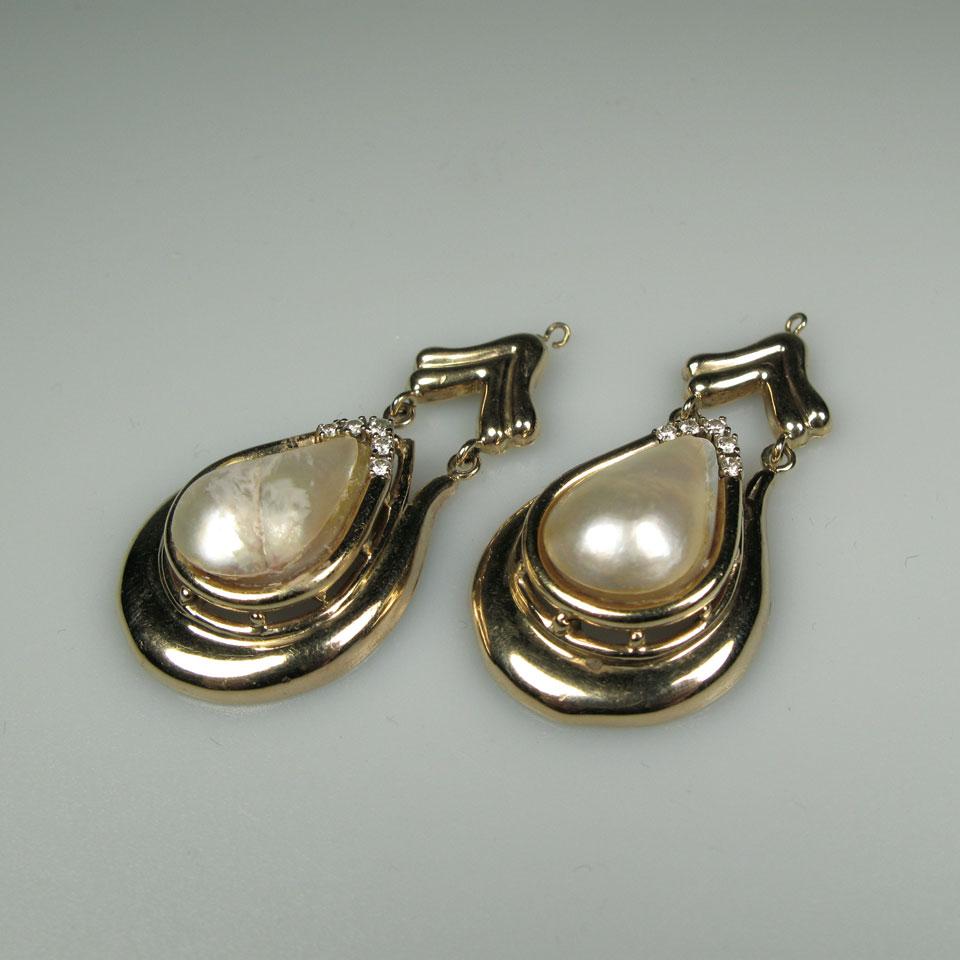 Pair Of 14k Yellow Gold Earring Enhancers