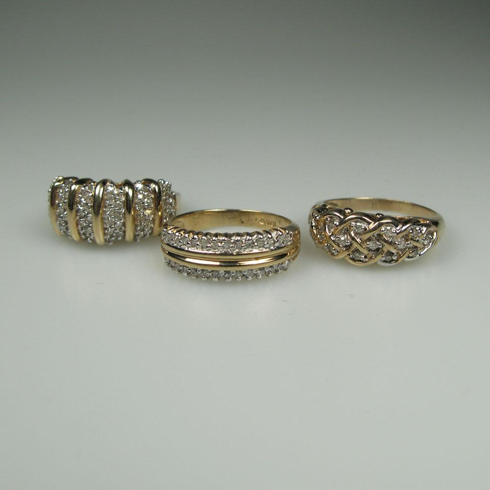 1 x 14k And 2 x 10k Yellow Gold Rings