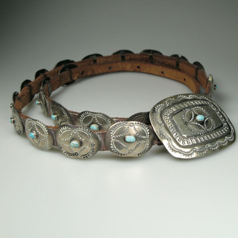 Mexican Silver and Leather belt