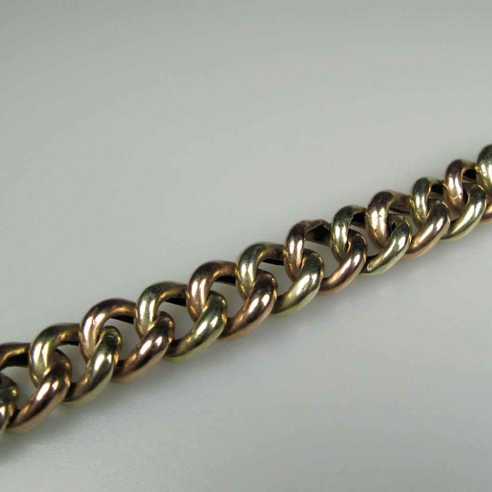 Hungarian Two Tone Gold Curb Link Bracelet