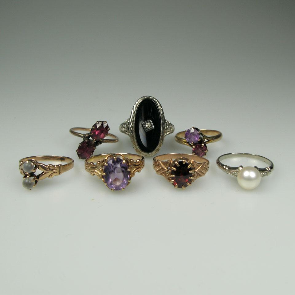 3 x 10k And 4 x 14k Yellow And White Gold Rings