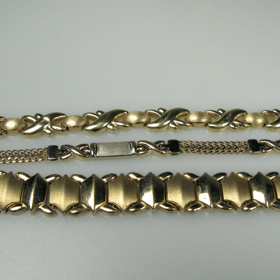 1 x 10k & 2 x 14k Yellow Gold Bracelets