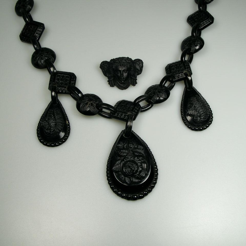 Tortoise Shell And Lacquer Mourning Necklace