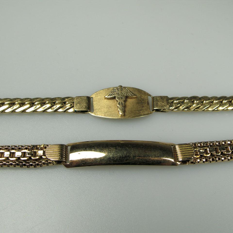 Two 18k Yellow Gold ID Bracelets