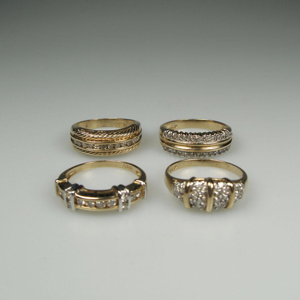 1 x 10k And 3 x 14k Yellow Gold Rings 
