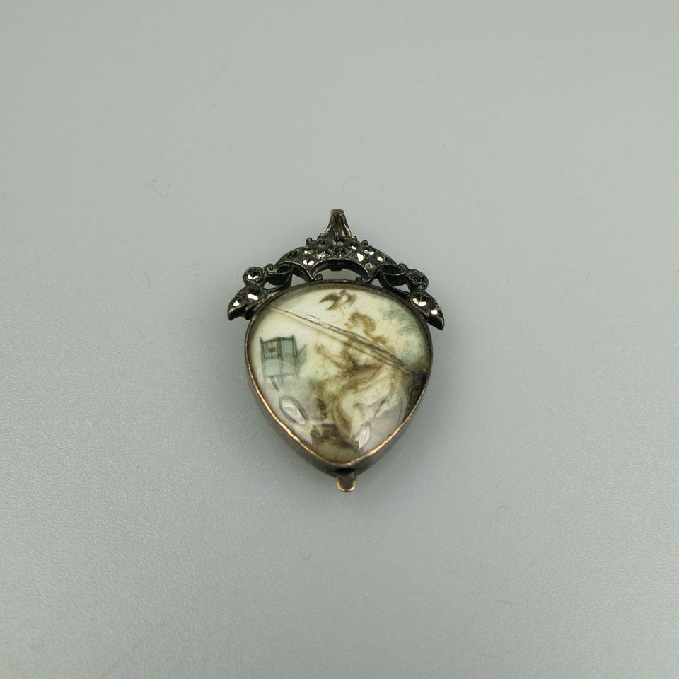 19th Century Gold And Silver Mourning Pendant