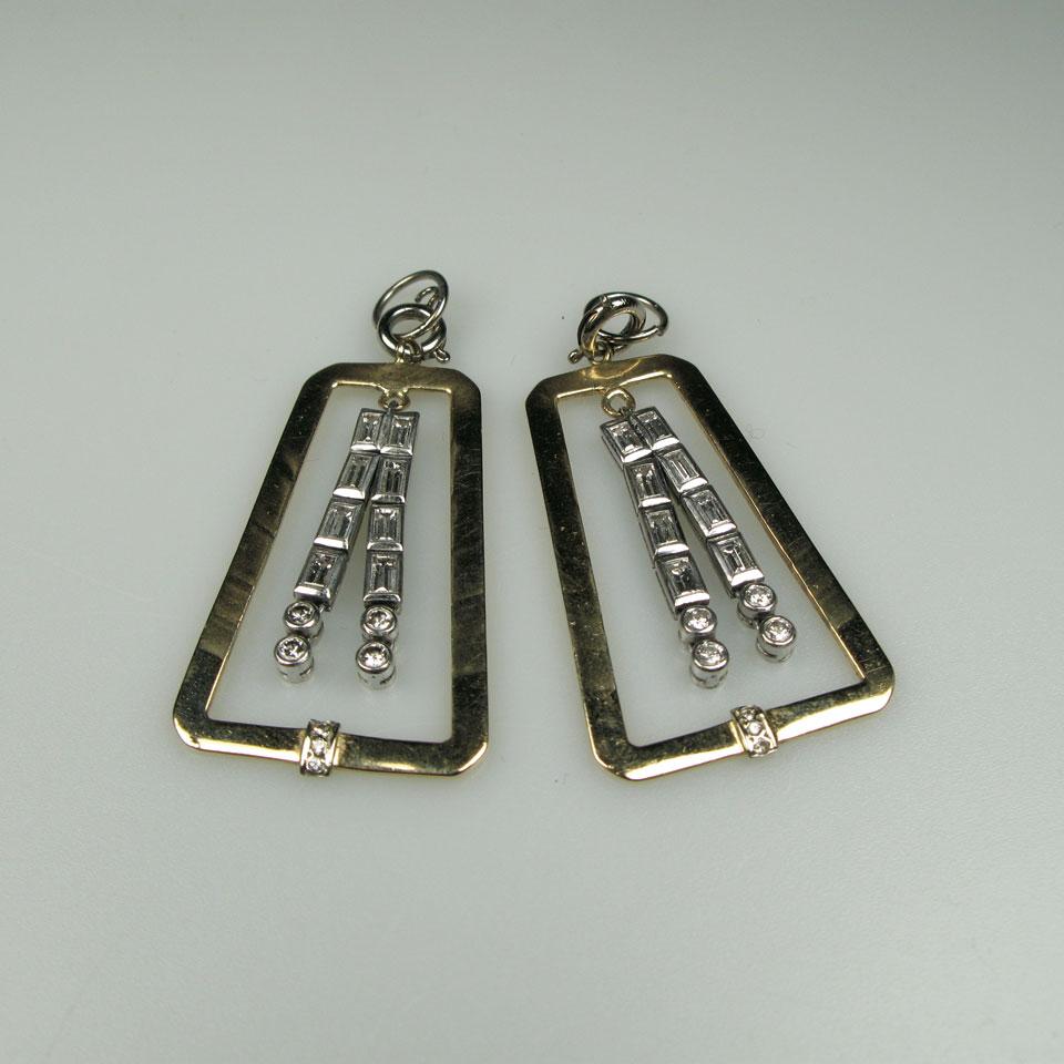 Pair Of Yellow And White Gold Earring Enhancers