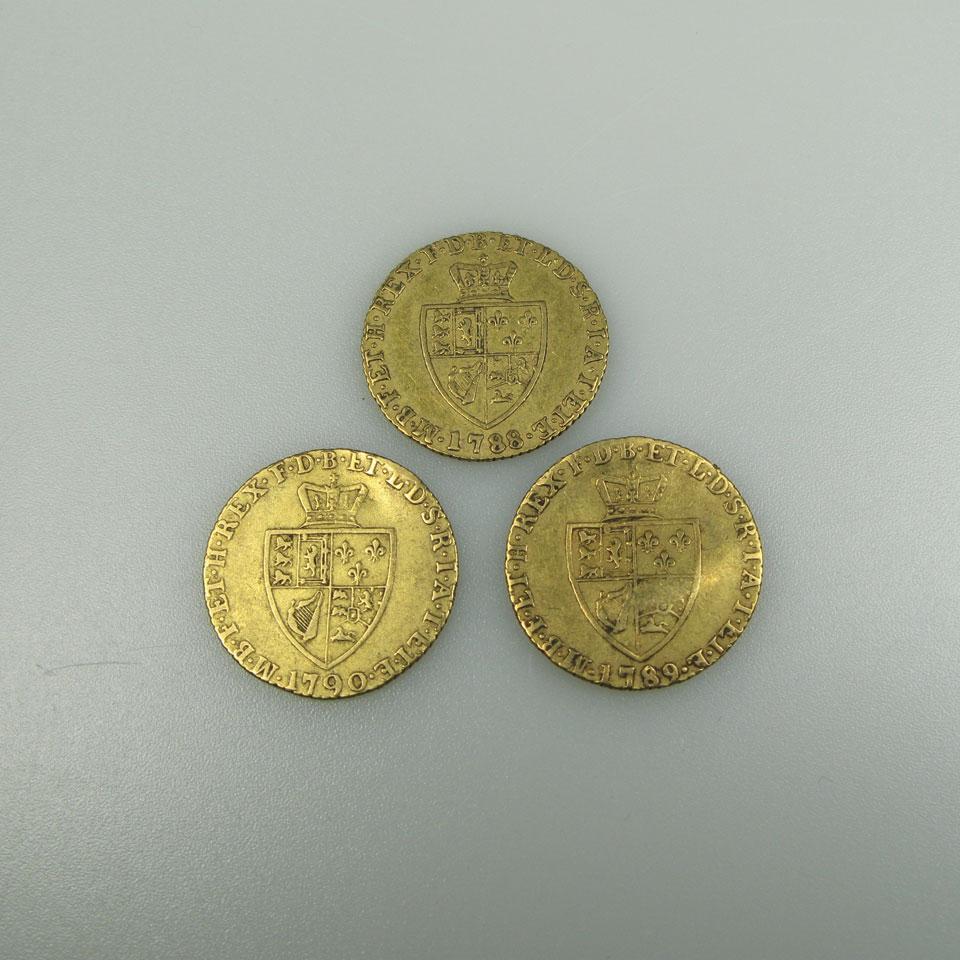 3 British Gold “Spade” Half Guineas