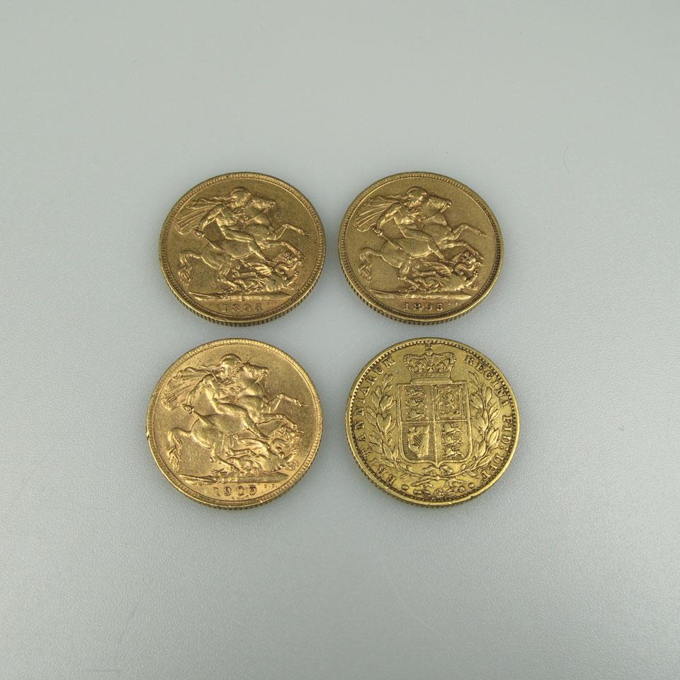 4 British Gold Sovereigns