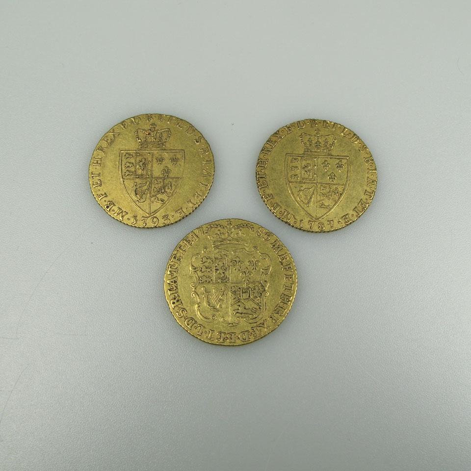 3 British Gold Guineas