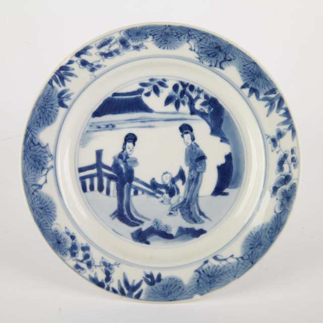 Five Export Blue and White Dishes, Kangxi Period (1662-1722)