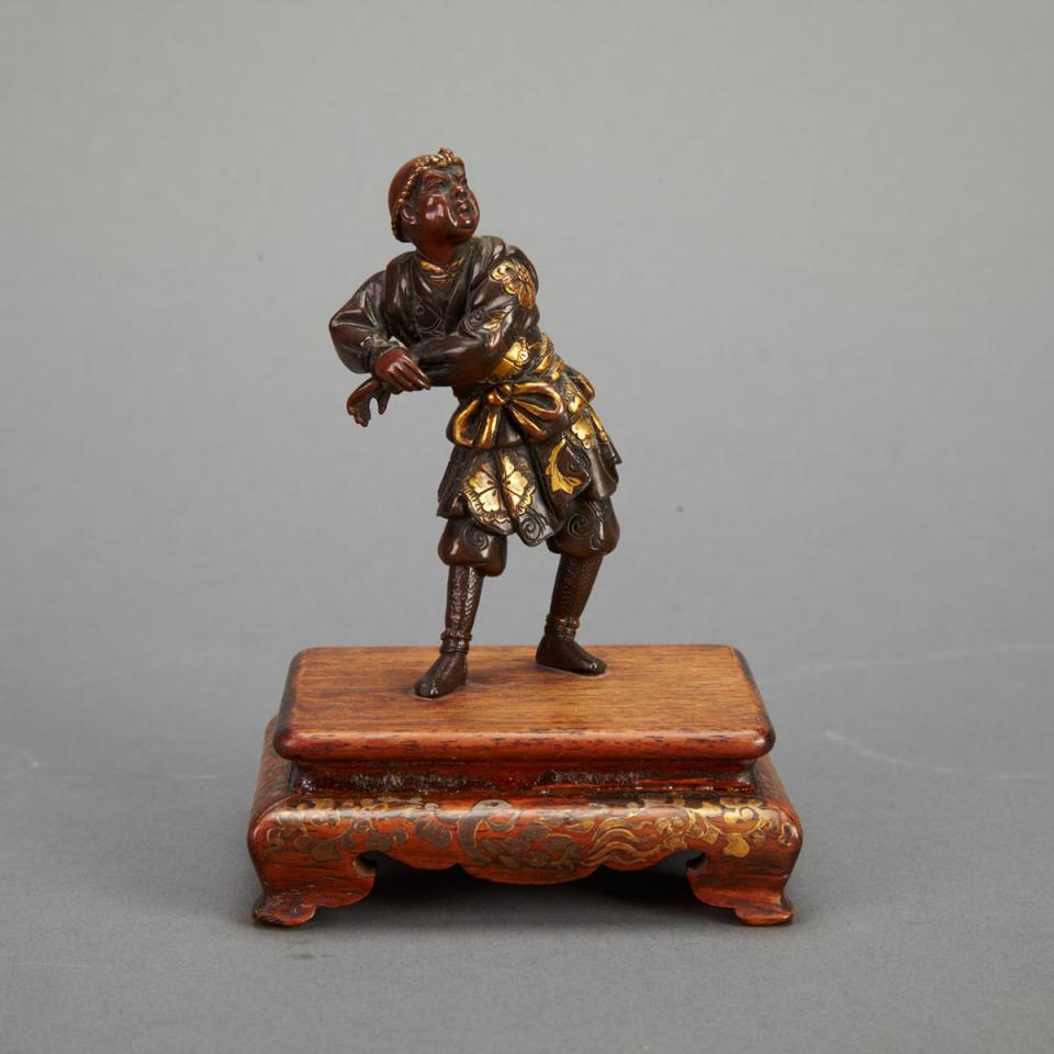 Small Mixed-Metal Model of an Entertainer, Signed Miyao Eisuke, 19th Century