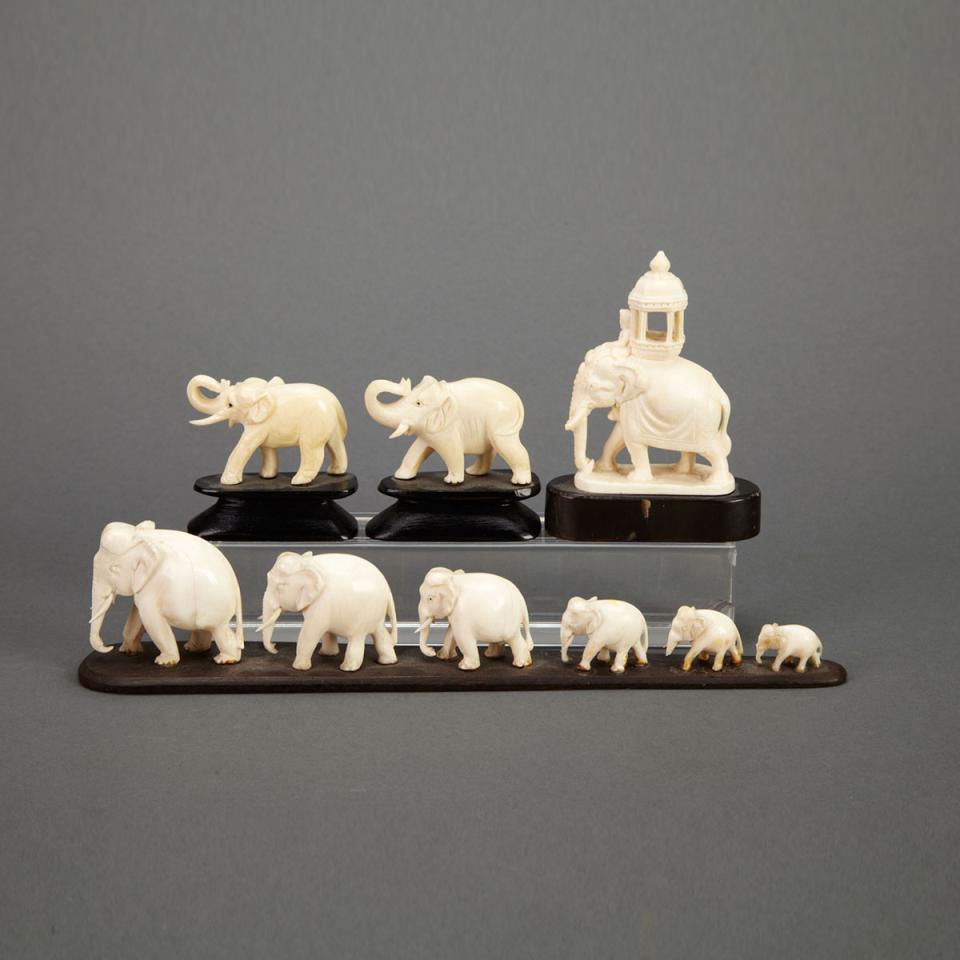 Group of Ivory Elephants