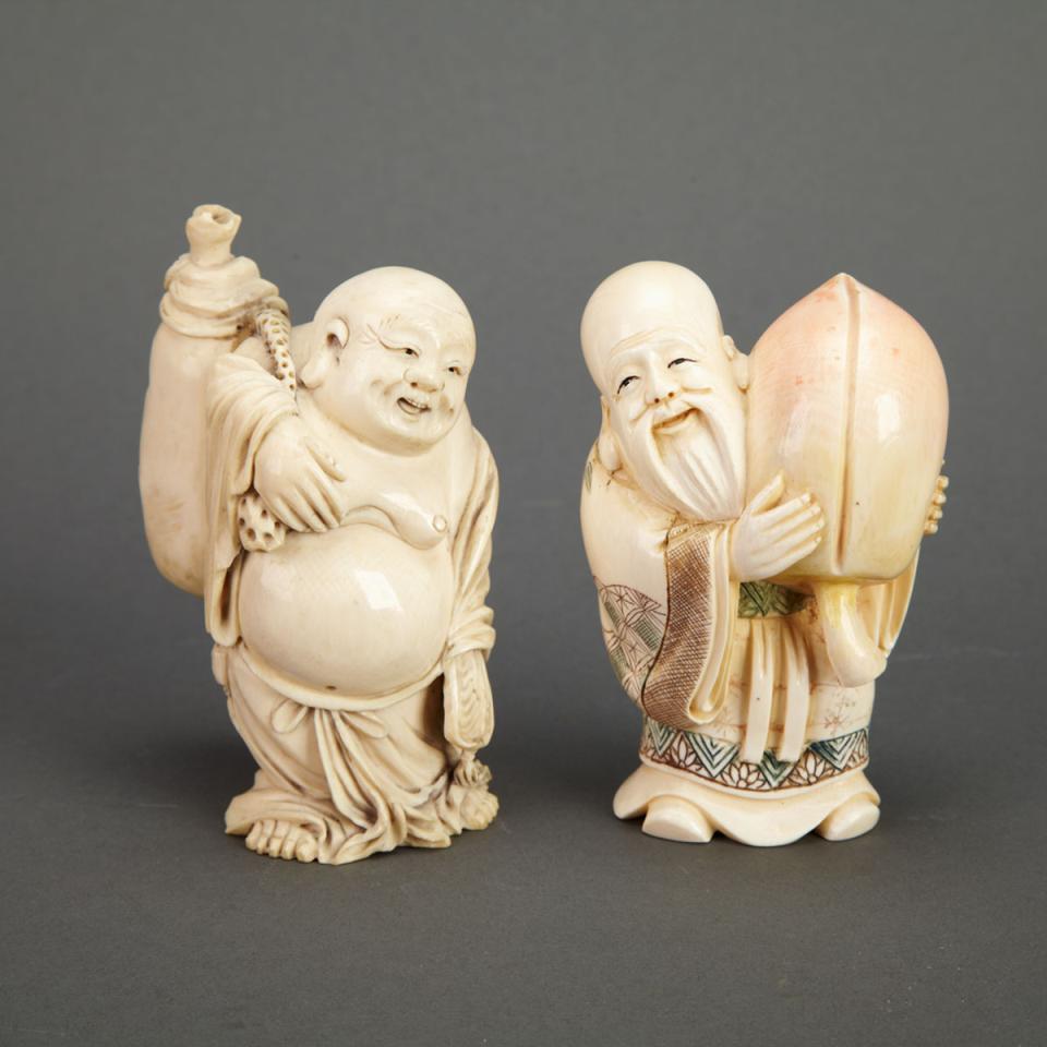 Two Ivory Carved Deities