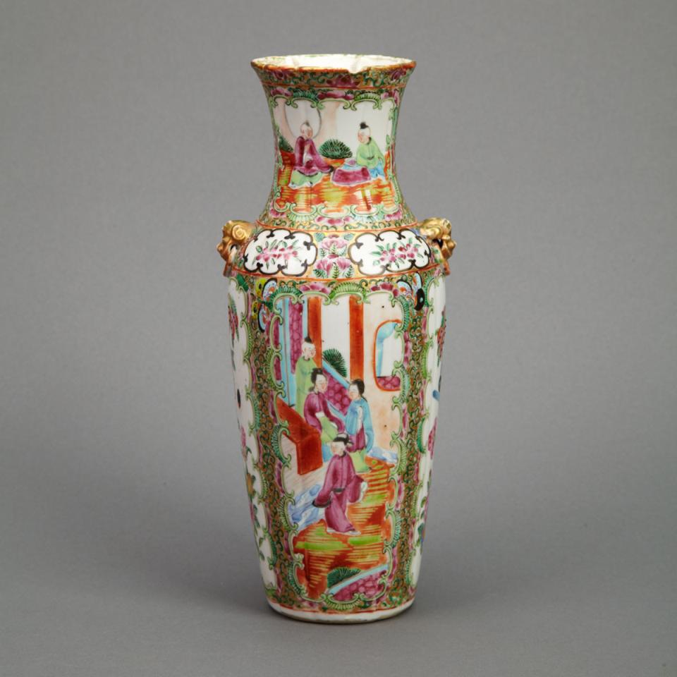 Export Canton Rose Cabinet Vase, 19th Century