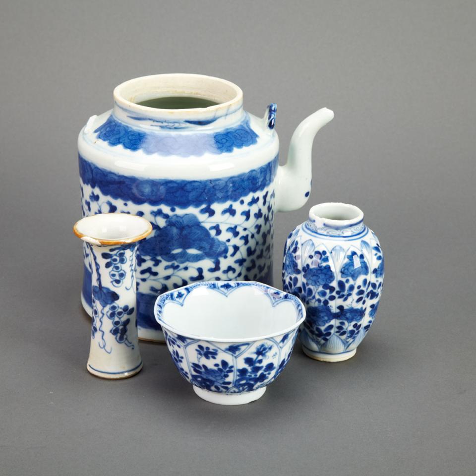 Four Blue and White Porcelain Wares 17th to 19th Century
