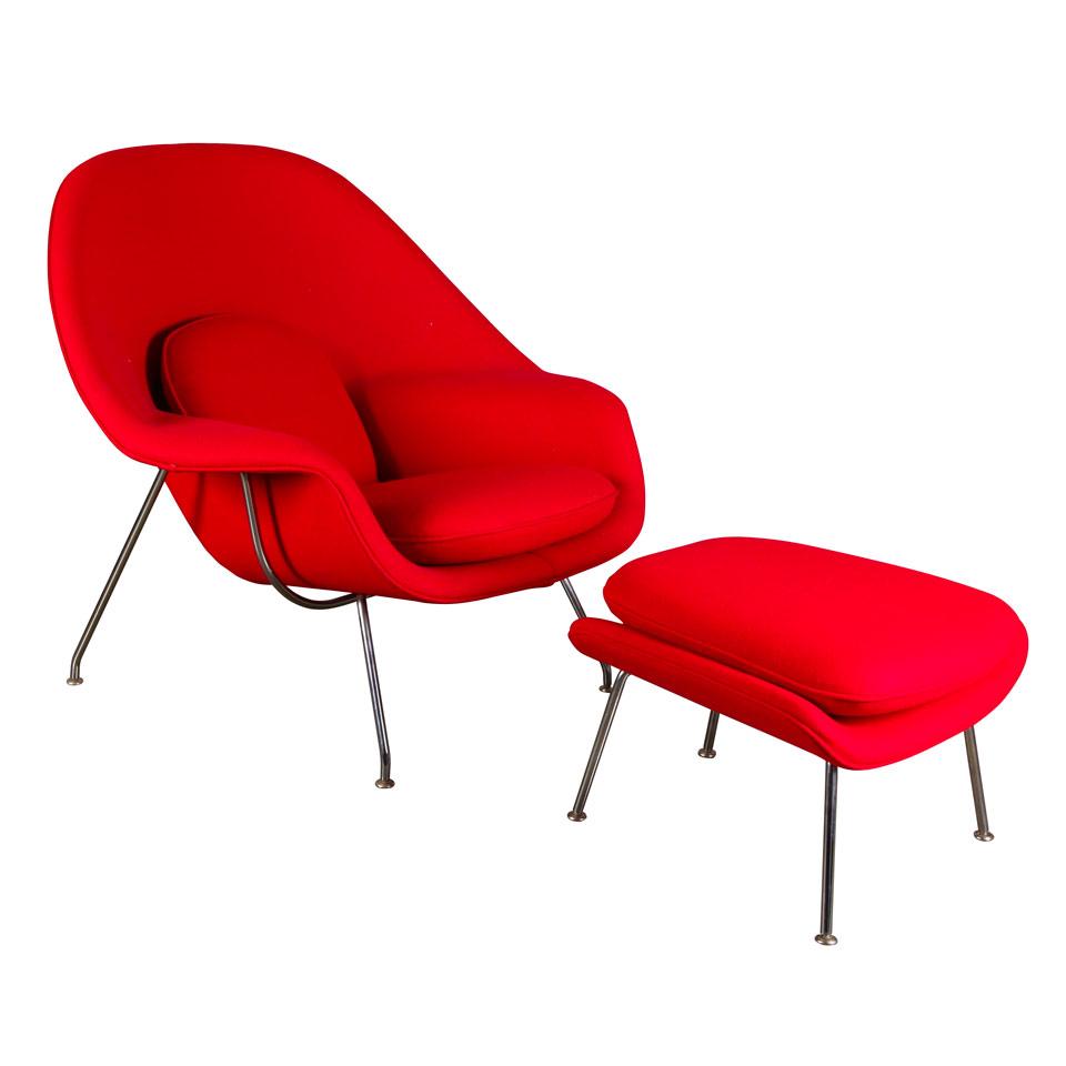 Eero Saarinen Womb Chair and Ottoman,