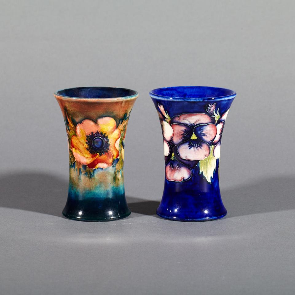 Moorcroft Pansy Vase and Flambé Anemone Vase, 1930’s