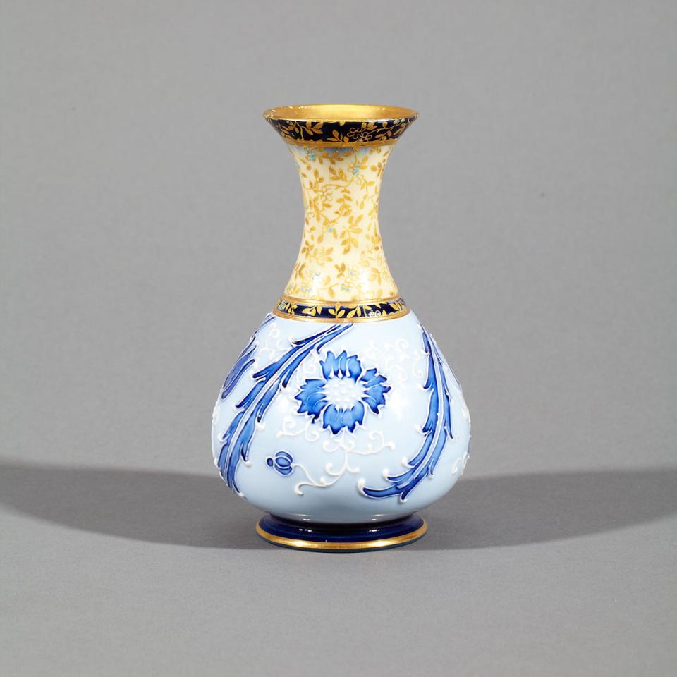 Macintyre Moorcroft Gesso Faience Vase, c.1897