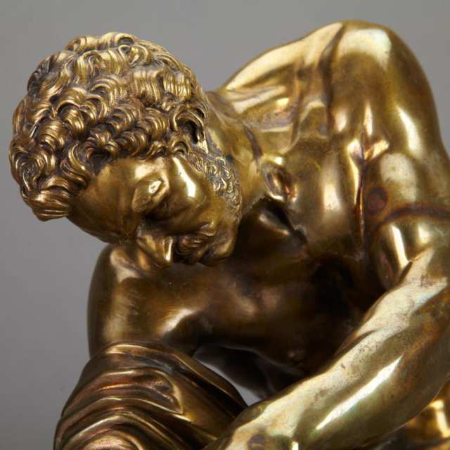 French Gilt Bronze Figure of ‘Milon de Crotone’ Rending the Oak, 19th century