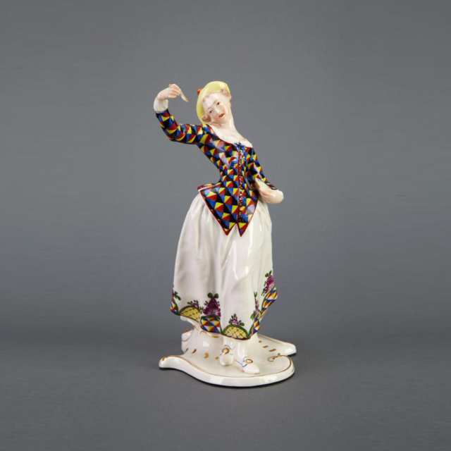 Pair of Nymphenburg Comedia dell’Arte Figures, after Bustelli, early 20th century