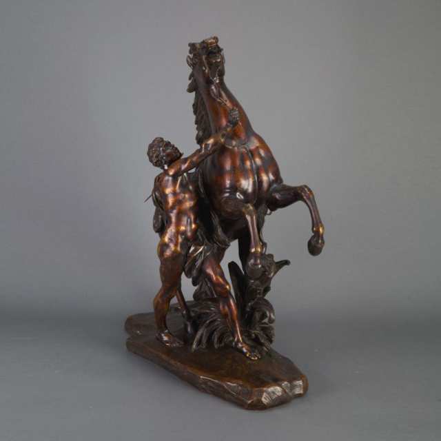 Pair of Large Bronze Models of the Marley Horses, after Guillaume Coustou The Elder (French 1677-1746), 19th century