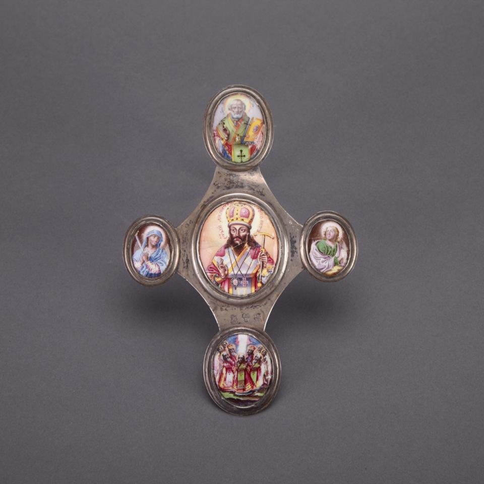 Russian Silver and Painted Enamel Icon, Fedor Petrov, Moscow, 1759-84
