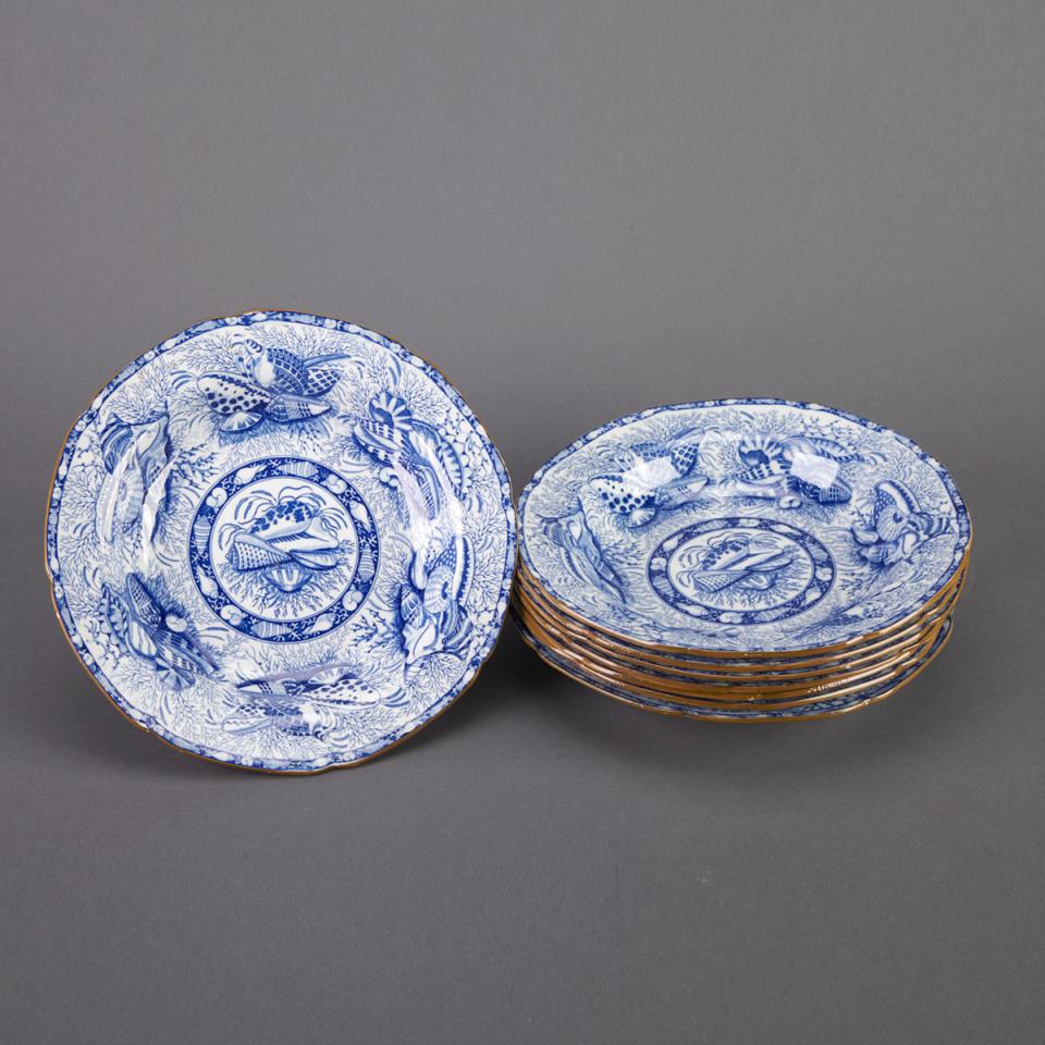 Eight English Pearlware Soup Plates, early 19th century