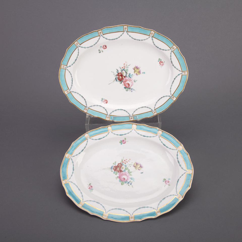 Pair of Derby Oval Platters, c.1785