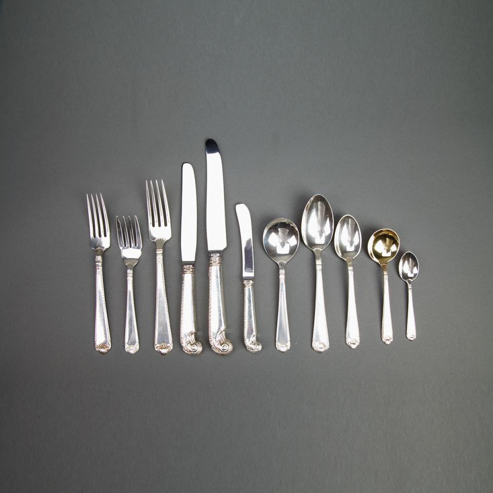 Canadian Silver ‘George II Plain’ Pattern Flatware Service, Henry Birks & Sons, Montreal, Que., 20th century