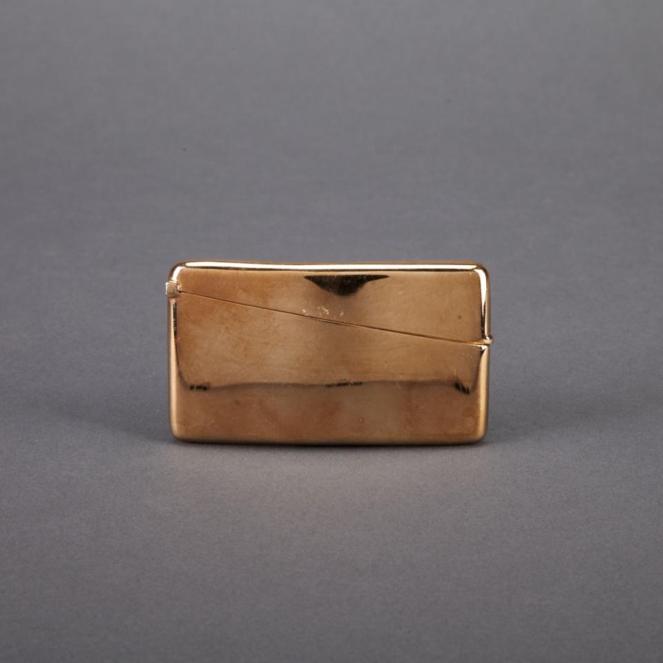 English Gold Curved Oblong Card Case, S. Blanckensee & Sons, Birmingham, 1920