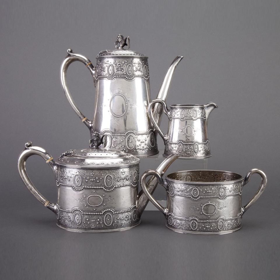 Victorian Silver Tea and Coffee Service, Richard Hodd & William Linley and Stephen Smith, London, 1869/70