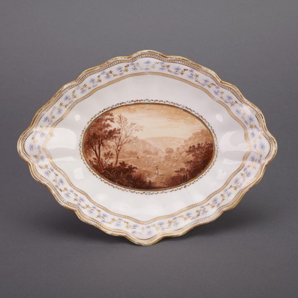 Derby Oval Dish, ‘Near Gritch, Derbyshire’, c.1800
