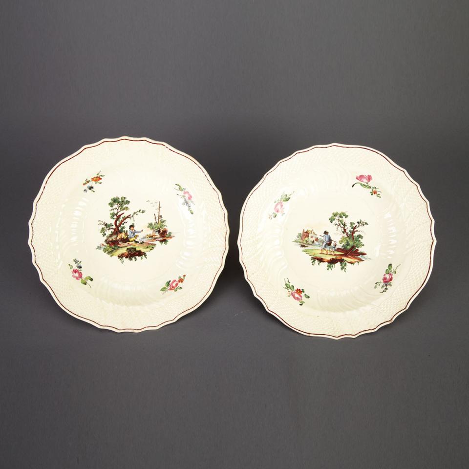 Pair of Prague Creamware Soup Plates, c.1800