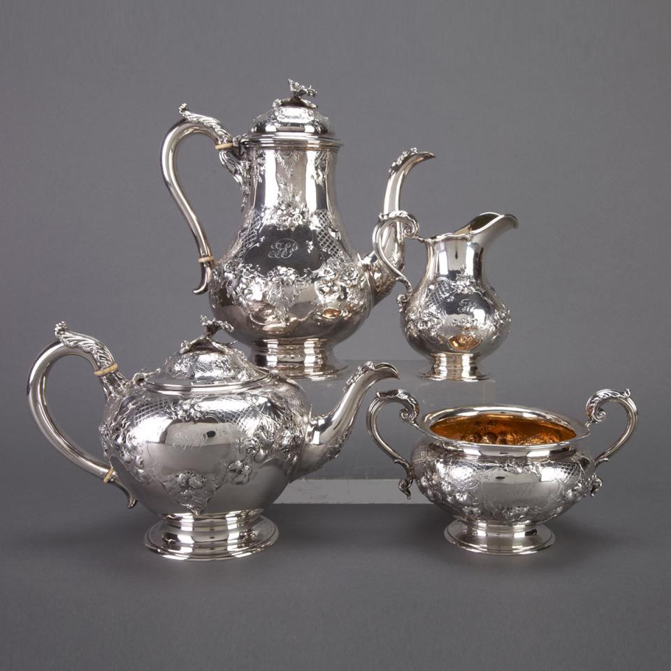 Victorian Silver Tea and Coffee Service, John S. Hunt, London, 1860