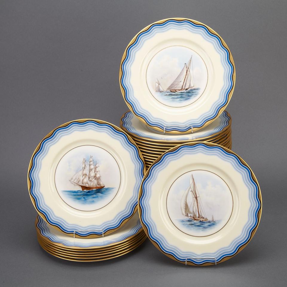 Twenty-Four Lenox ‘America’s Cup Defender’ and ‘Clipper Ships’ Service Plates, c.1934-47