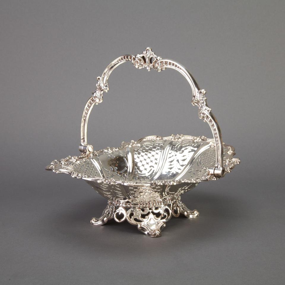 Victorian Silver Pierced Oval Cake Basket, Henry Wilkinson & Co., Sheffield, 1852
