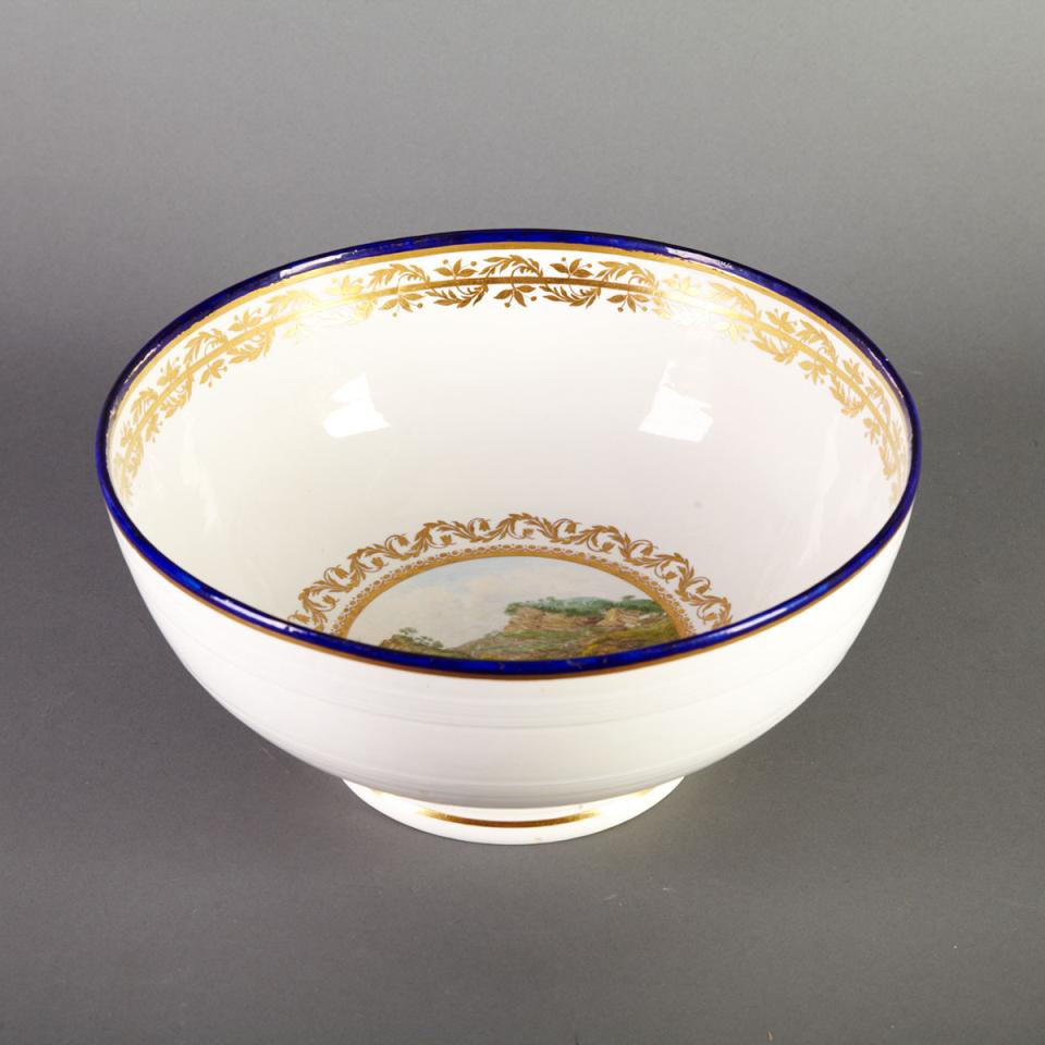 Rare Marked Duesbury & Kean Derby Topographical Punch Bowl, c.1795