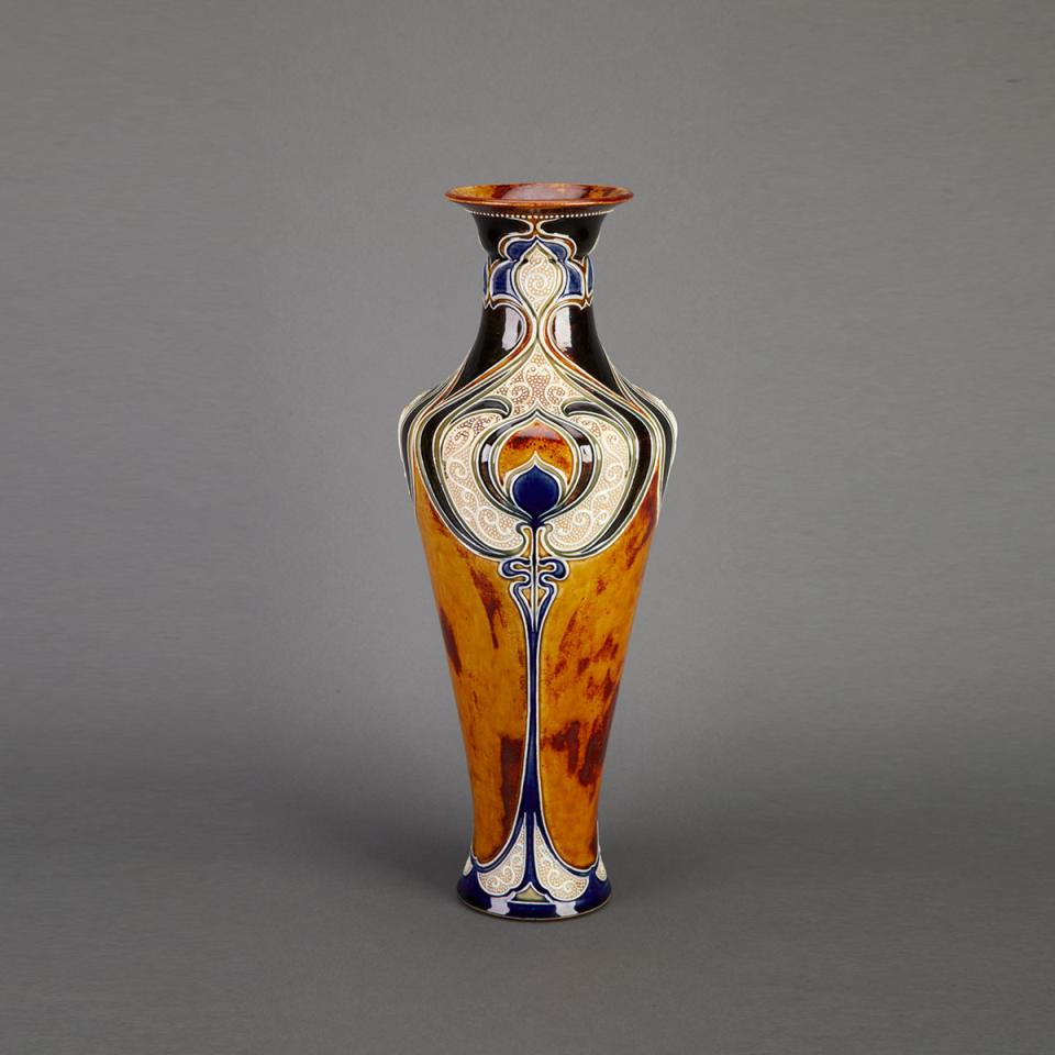 Doulton Lambeth Stoneware Vase, Mark Marshall, c.1900