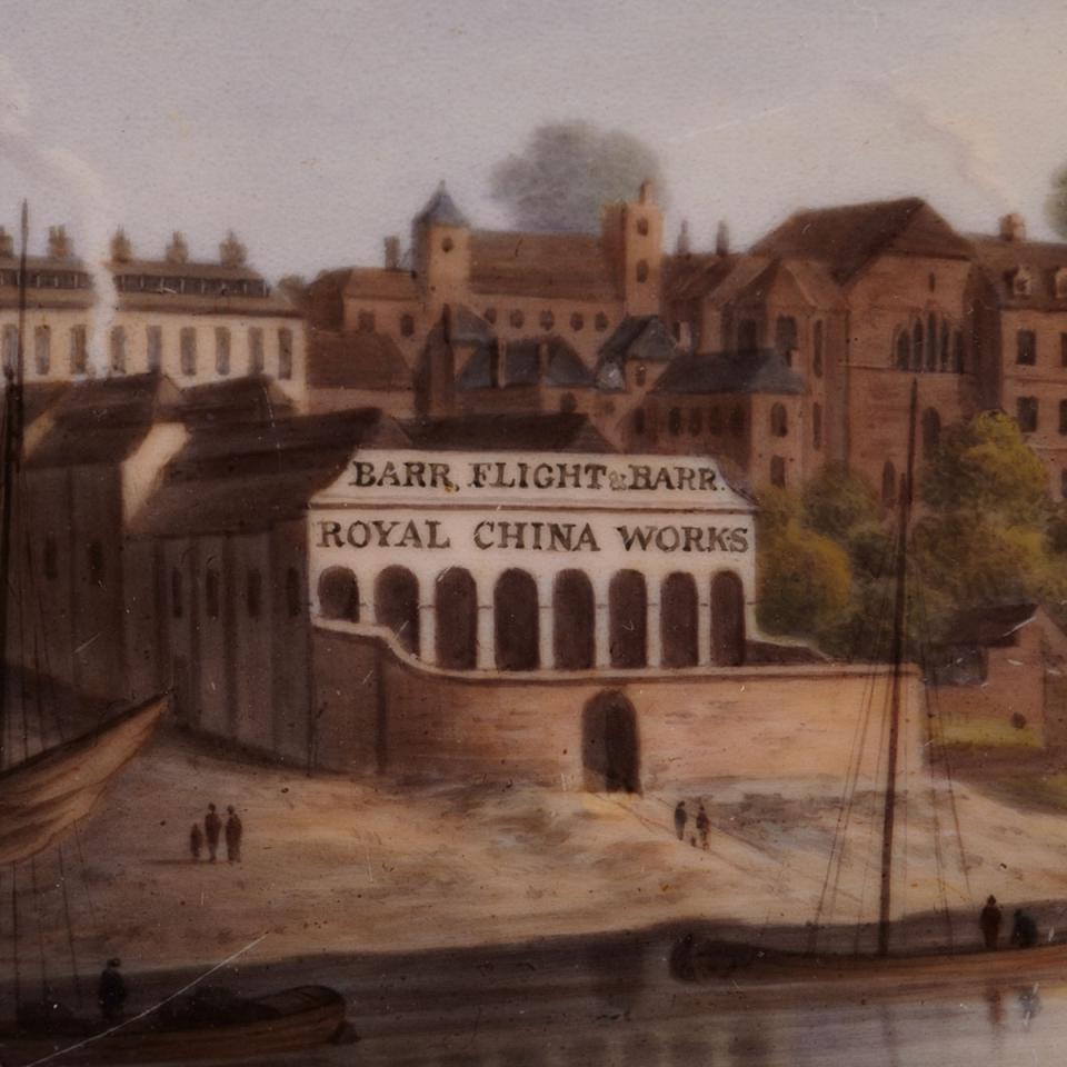 Barr, Flight & Barr Worcester Plate, ‘View from Worcester Bridge’, from the Viscount Gort service, c.1807-13
