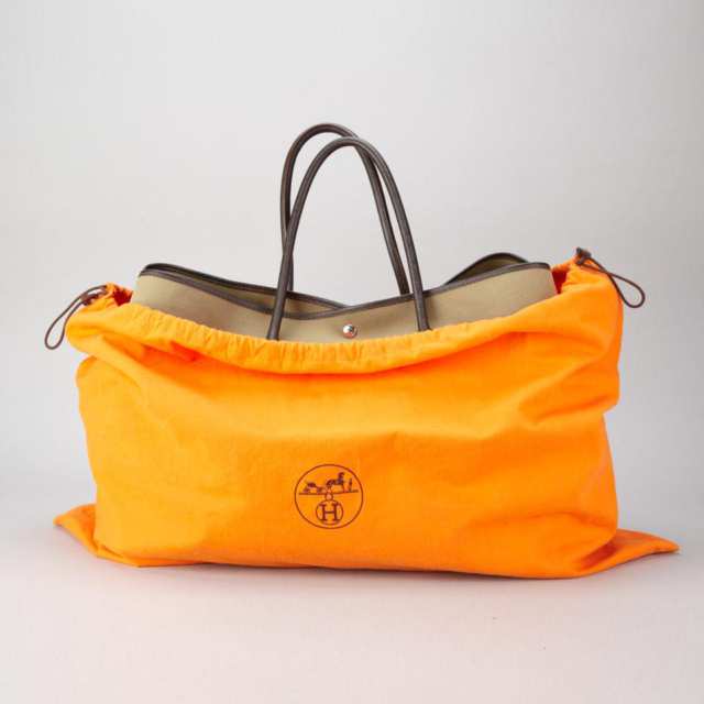 Hermes Of Paris Canvas And Leather “Garden Party” Bag