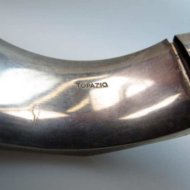 Topazio 833 Grade Silver Portuguese Hinged Bangle