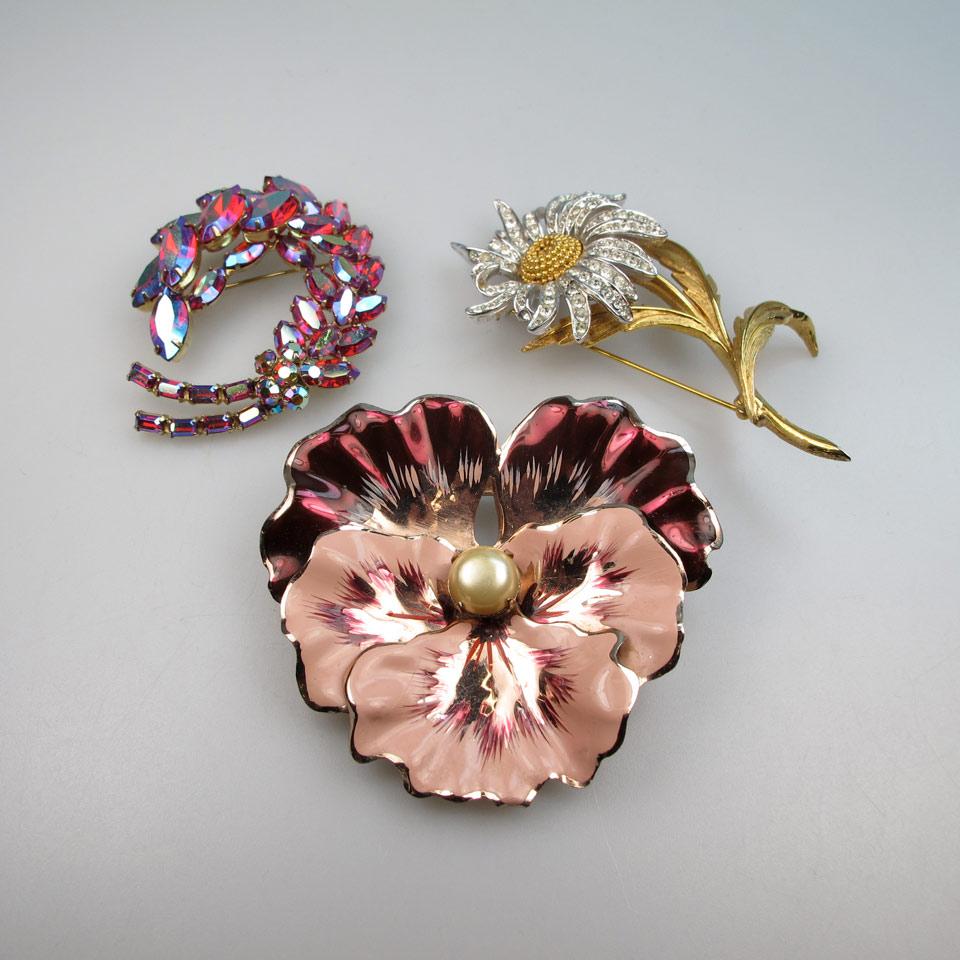 Three Brooches By Sherman, Boucher and Coro