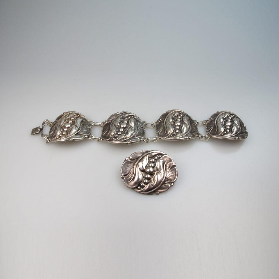 Poul Petersen Canadian Sterling Silver Bracelet And Brooch