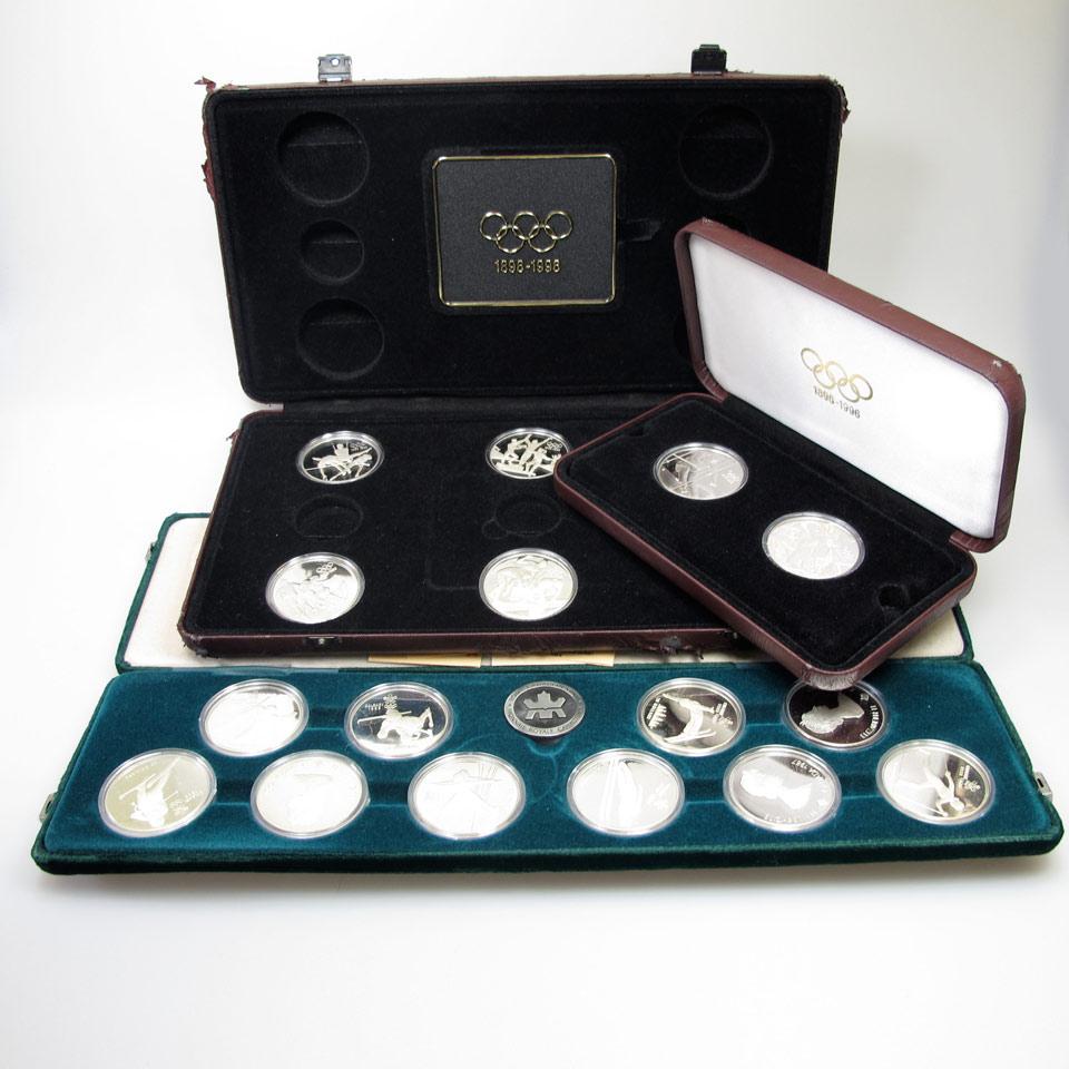 3 Sets Of Silver Olympic Coins