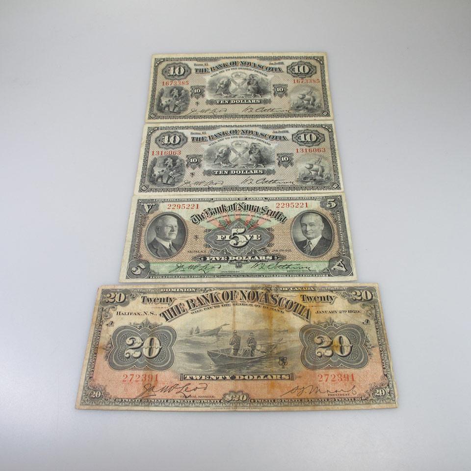 Four Bank Of Nova Scotia Bank Notes